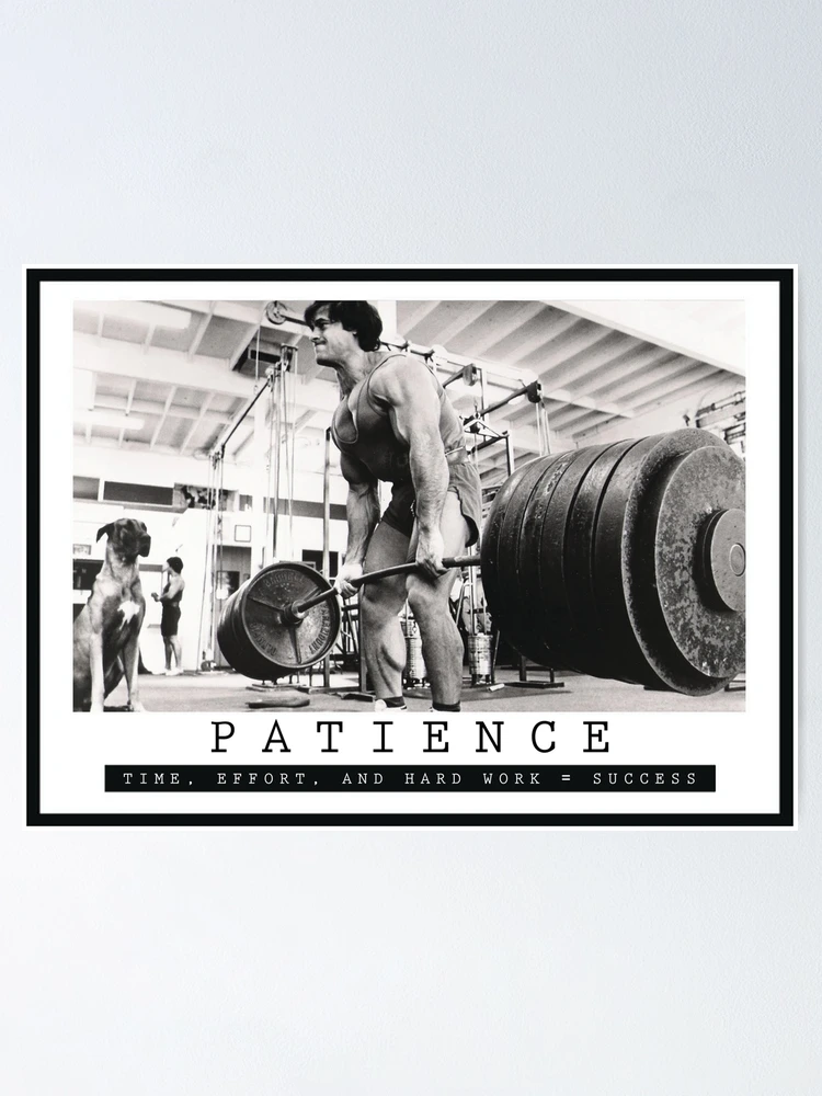 Thumbnail 1 of 3, Poster, PATIENCE - Bodybuilding Inspirational Quote designed and sold by superfitstuff.