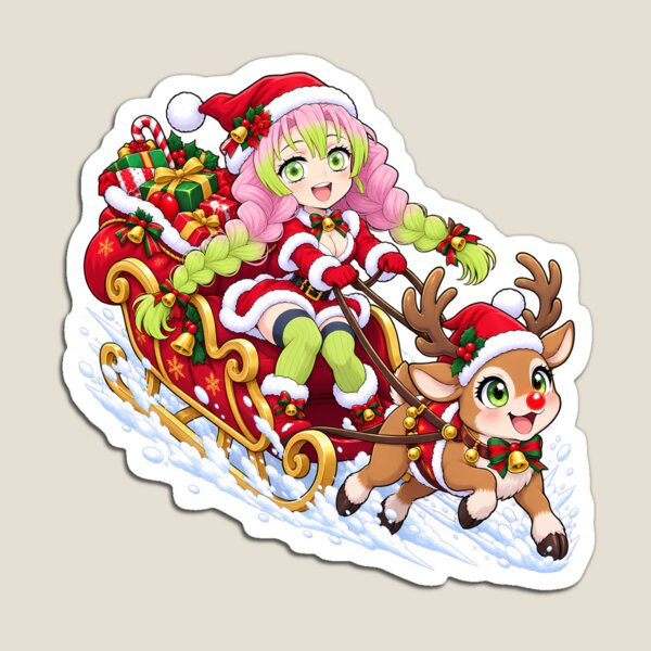 Item preview, Trineo de renos navideño de Mitsuri Kanroji de Demon Slayer designed and sold by mildaclairmo.