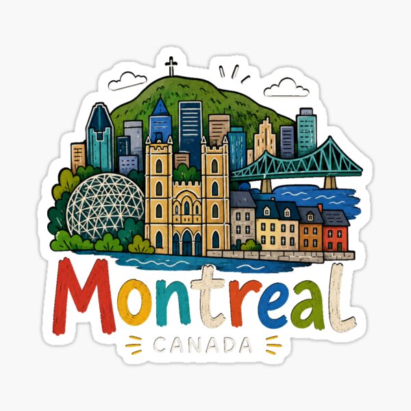 Artikelvorschau, Handgezeichnetes Souvenir aus Montreal, Kanada – Geschenk für Ihre Reise: Wahrzeichen entworfen und verkauft von MichaeIRellov.