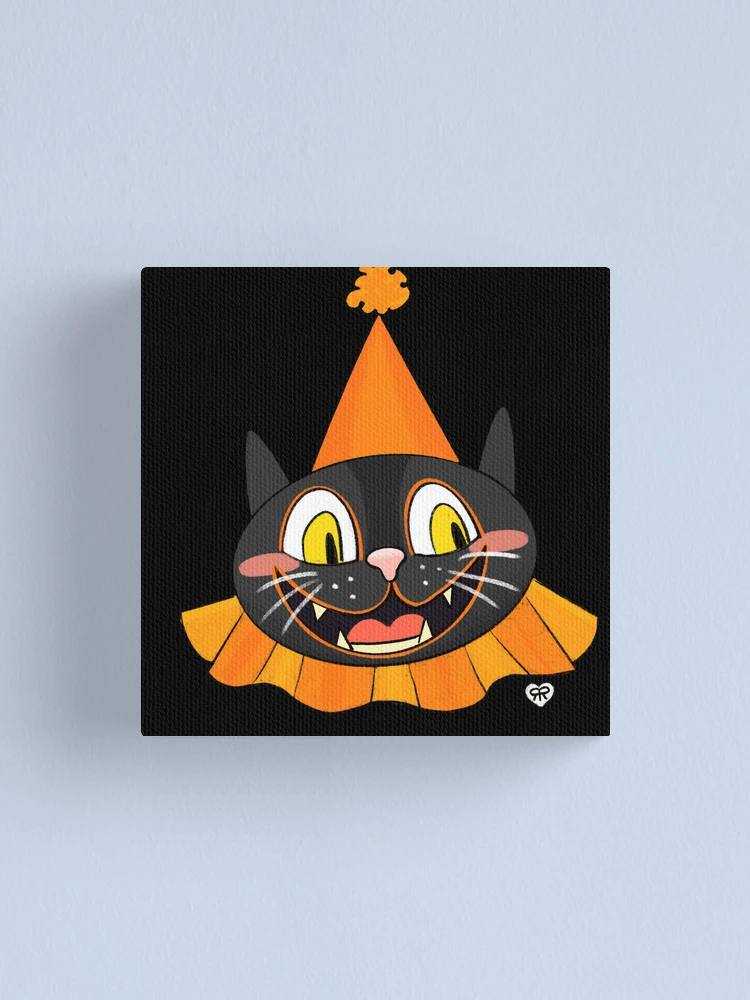 Thumbnail 1 of 3, Canvas Print, Spooky Clown Kitty designed and sold by Knittyruby.