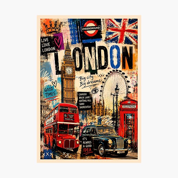 Item preview, London Travel City British Pop Art designed and sold by Printables by Darius.