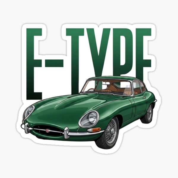 Aperçu de l'œuvre Illustration vectorielle d'une Jaguar Type E British Racing Green, voiture de sport classique créée et vendue par Motorline44.