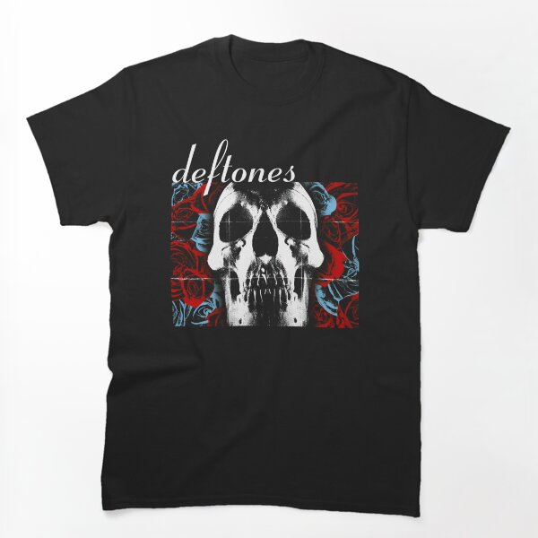 Aperçu de l'œuvre Deftones, musique alternative rock, crâne et roses rouges, musique florale créée et vendue par landeranimshop.