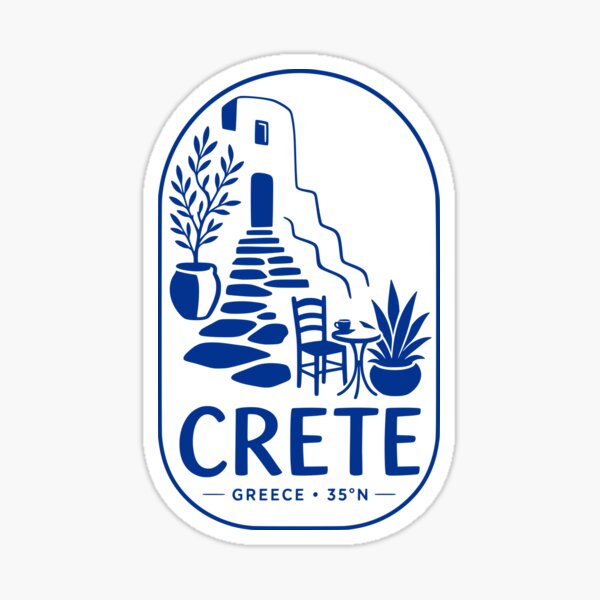 Aperçu de l'œuvre Souvenir de voyage artistique Blue Line Art en Crète, Grèce créée et vendue par MavtM.