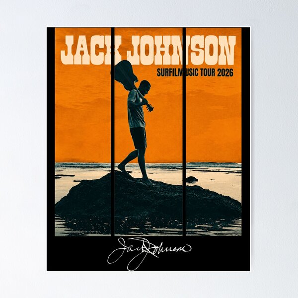 Artikelvorschau, Jack Johnson SURFILMUSIC Tour 2026 Coastal Vintage Music entworfen und verkauft von ZeigerMax.