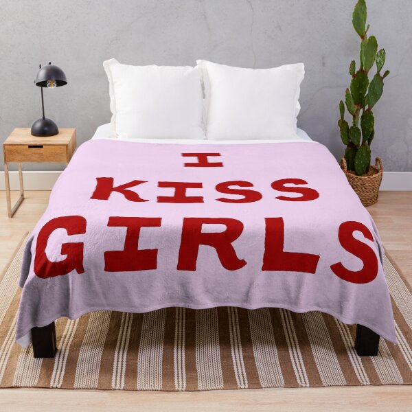 Item preview, I Kiss Girls Bold Red Typography Sapphic Queer LGBTQ Pride designed and sold by Terry Bain.