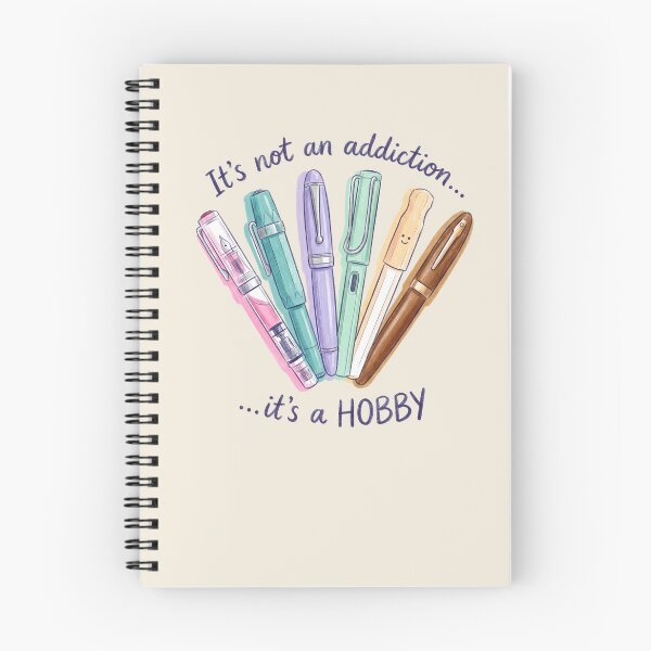 Item preview, Fountain Pen Fan Art "It's Not an Addiction, It's a Hobby" – Colored Pencil Drawing Pastel colors Print for Calligraphy & Ink Lovers designed and sold by Graphicarium Shop.
