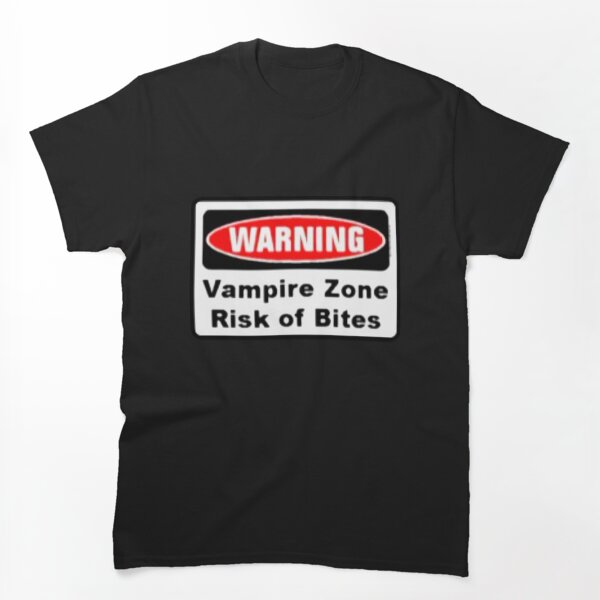 Aperçu de l'œuvre T-shirt graphique avertissement vampire créée et vendue par mikusleeklover.
