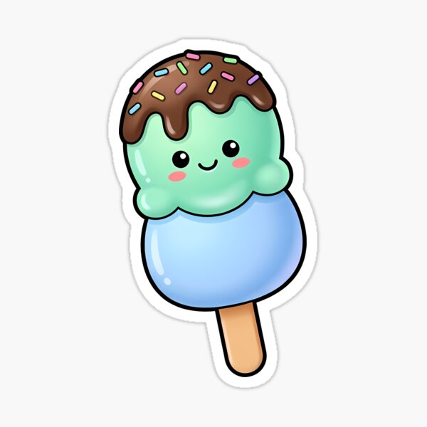 Aperçu de l'œuvre Glace Kawaii mignonne - Adorable dessert d'été pastel créée et vendue par BobaBunny76.