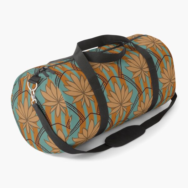 Item preview, Vintage Art Deco Floral Arch Pattern – Teal & Rust Botanical Design designed and sold by Rukhscreations.