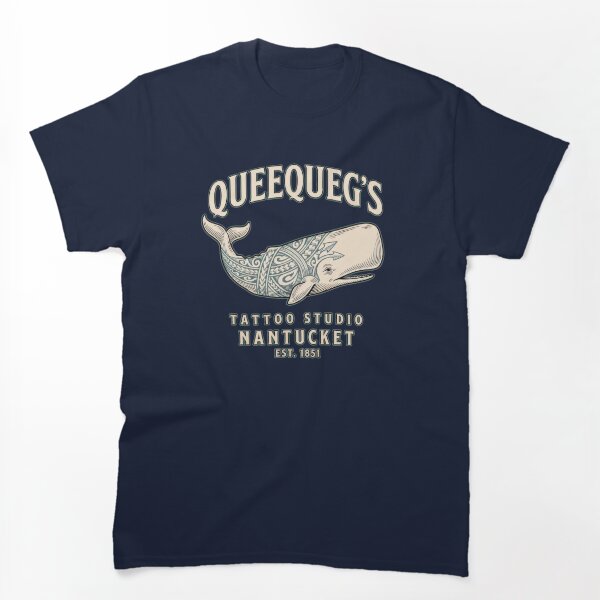 Aperçu de l'œuvre Studio de tatouage Queequeg, Nantucket, Baleine de Moby Dick créée et vendue par WholeLifePress.
