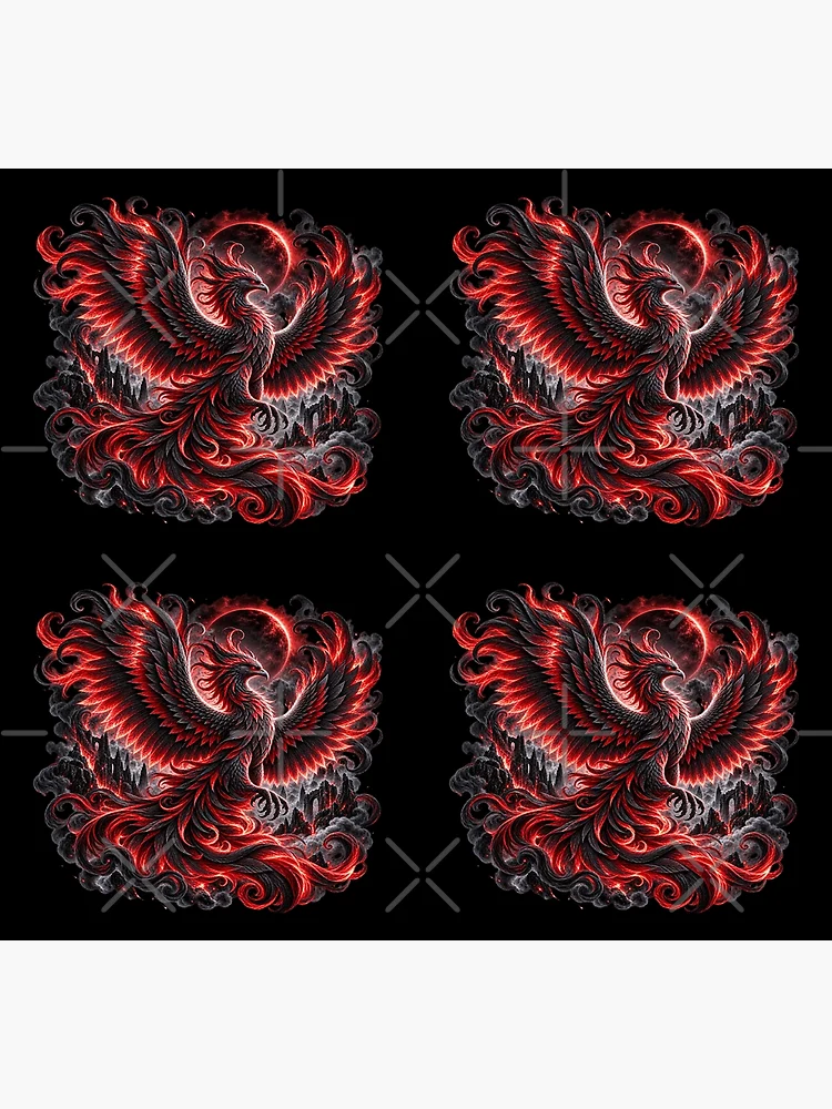 Imagen 5 de 5, Calcetines con la obra Fénix Oscuro: Ave de Renacimiento de Fantasía Gótica, diseñada y vendida por TroviTutto.