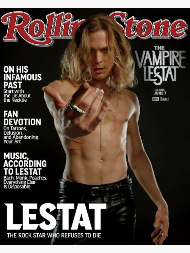 Imagen 3 de 3, Pegatina con la obra Lestat Rolling Stone, diseñada y vendida por fandomtrash97.