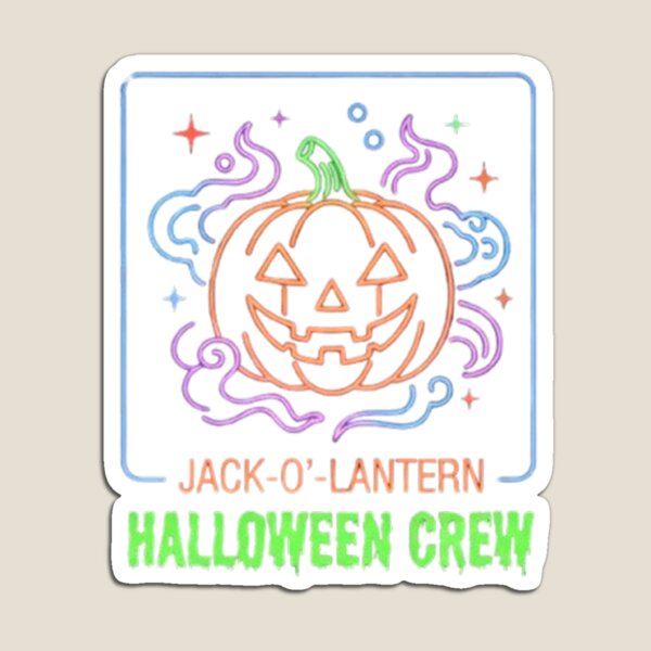 Item preview, Calabaza de Halloween Jack-O'-Lantern, neón, espeluznante, vintage, linda designed and sold by PetalsPaws.