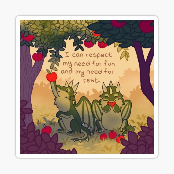 Aperçu de l'œuvre "Je peux respecter mon besoin" Apple Dragons créée et vendue par thelatestkate.