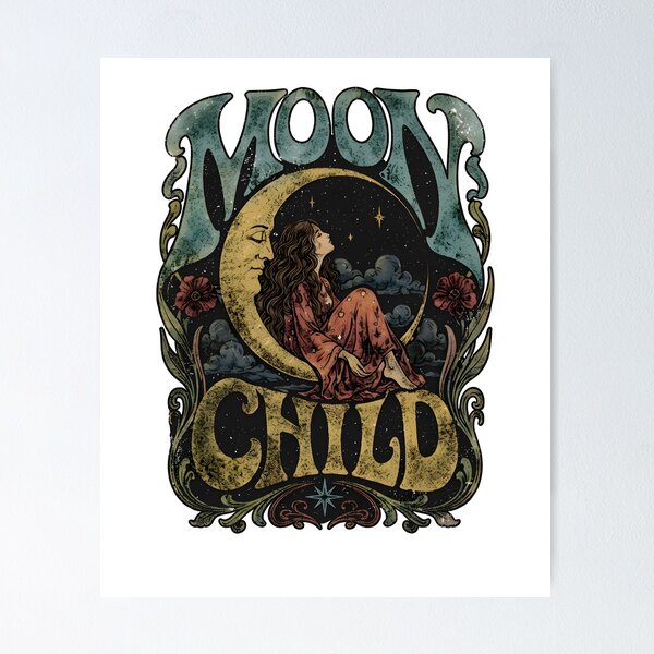 Item preview, Vintage Psychedelic Moon designed and sold by fresh-sole-co.