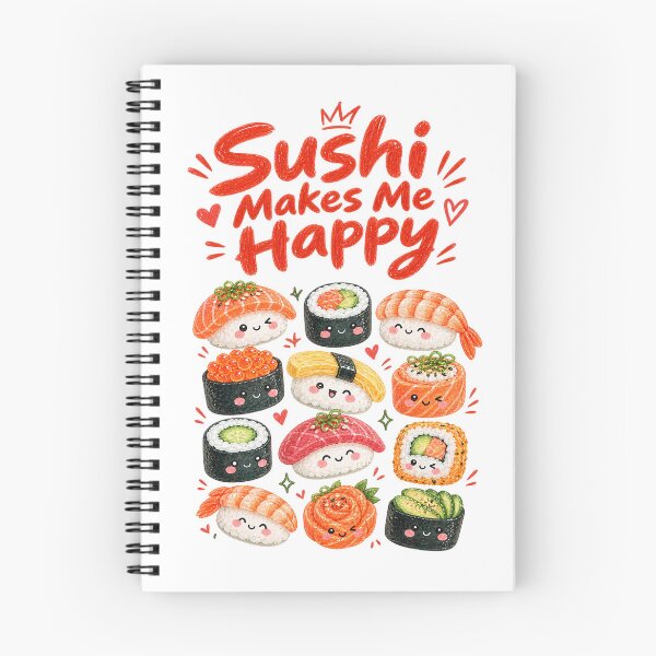 Item preview, Sushi Makes Me Happy Cute Watercolor Sushi designed and sold by Verycutethings.