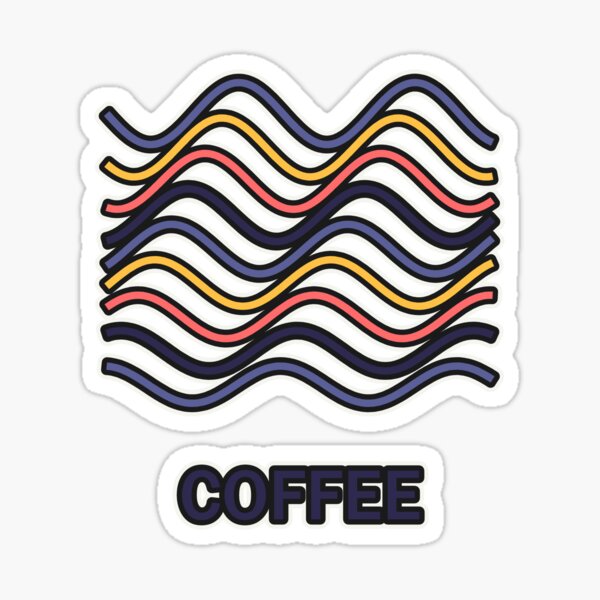 Artikelvorschau, Coffee Retro-Wellen – Minimalistisches Kaffee-Design entworfen und verkauft von Glowfy.