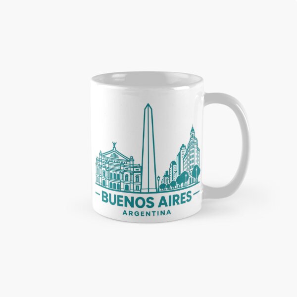 Aperçu de l'œuvre Affiche de la skyline de Buenos Aires, Argentine (dessin au trait) créée et vendue par CMYKStudio.