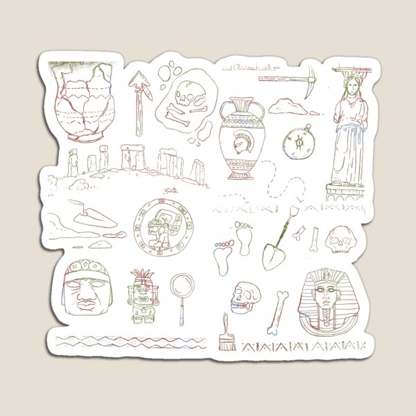 Aperçu de l'œuvre Archéologie Motifs Dessin à la craie Historique créée et vendue par junglecow.