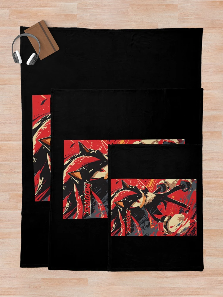 Thumbnail 5 of 6, Throw Blanket, Shadow the Hedgehog Art designed and sold by LEAHHATFIELD.