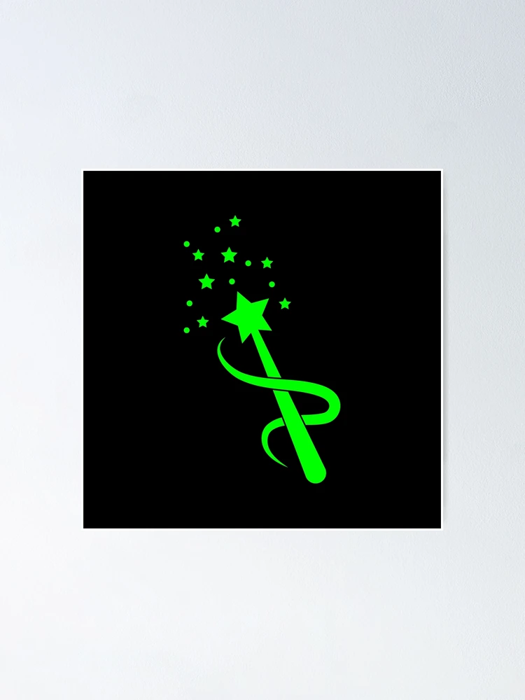 Thumbnail 1 of 3, Poster, Lime Sparkle Star Magic Wand Design designed and sold by pattern-archive.