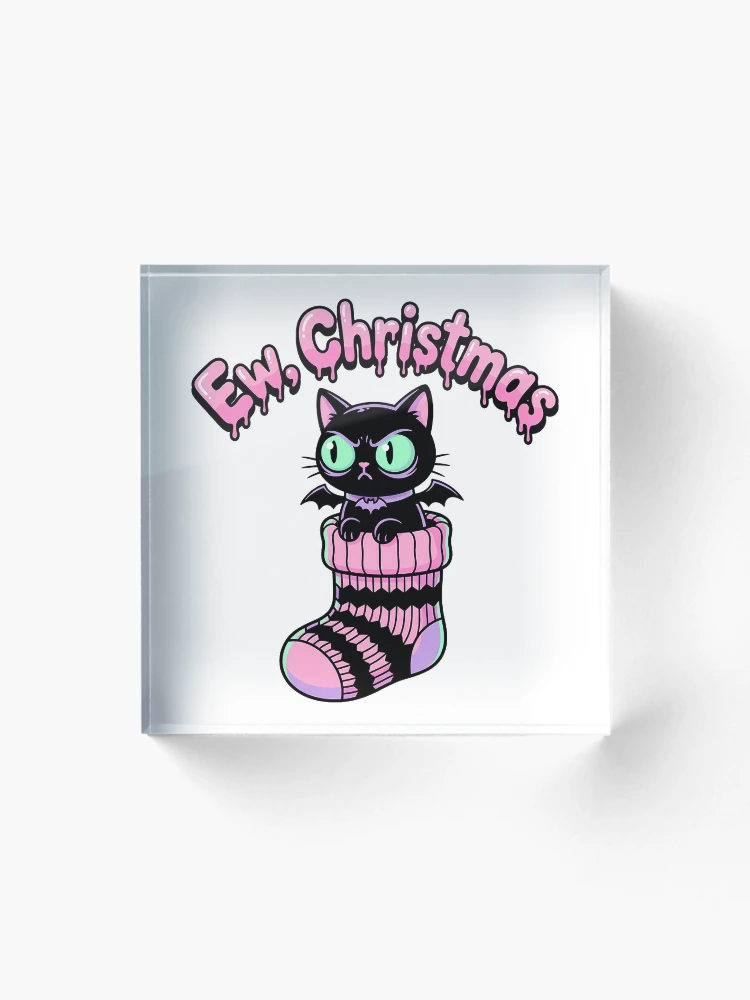Imagen 1 de 5, Bloque acrílico con la obra Bufanda de calavera de muñeco de nieve derretido ¡Qué asco! Navidad sarcástica Antifestividad, diseñada y vendida por WorldShop17.