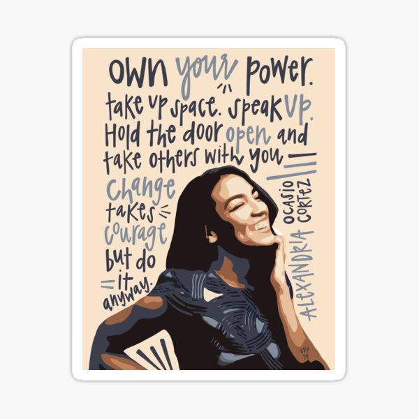 Aperçu de l'œuvre Alexandria Ocasio-Cortez Portrait Art créée et vendue par emilyvpcreates.