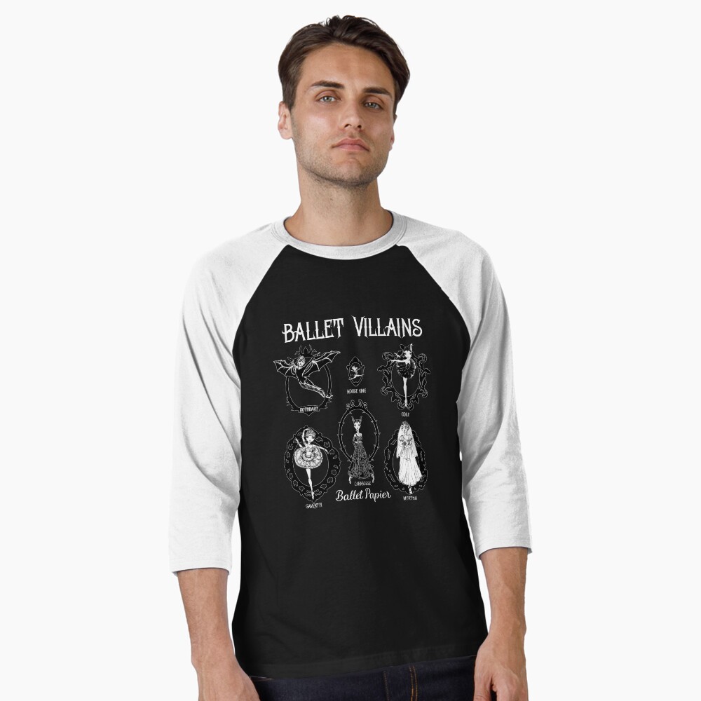 Vista previa del artículo con la obra «Camiseta ¾ estilo béisbol», diseñado y vendido por Ballet Papier.