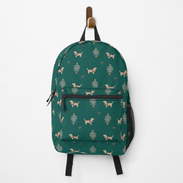 Item preview, Cute Watercolor Cocker Spaniel Christmas Tree Forest Green Pattern designed and sold by svitlaarty.