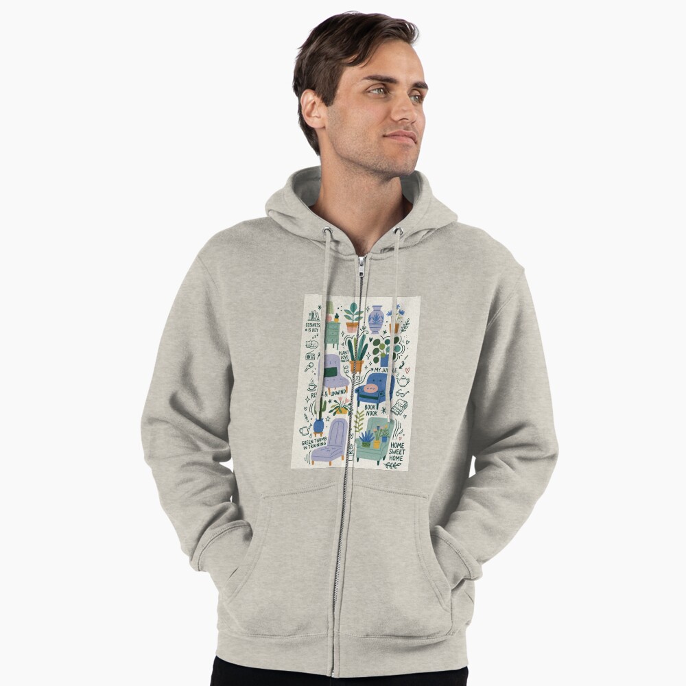 Aperçu de l'œuvre Veste zippée à capuche créée et vendue par Print Fiction.