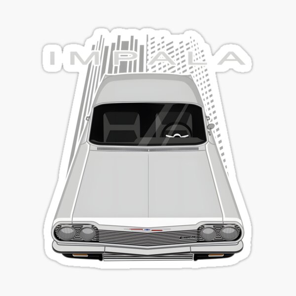 Aperçu de l'œuvre Illustration de voiture vintage Chevrolet Impala SS blanche classique créée et vendue par MidasMitty.