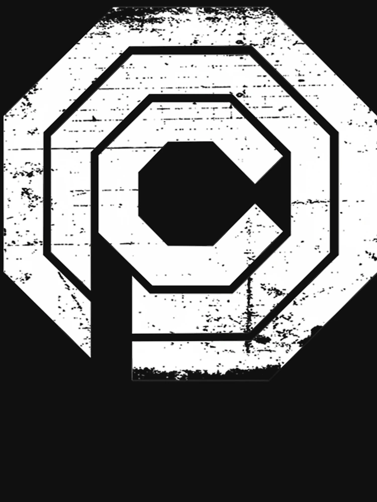 Aperçu 7 sur 7. T-shirt classique avec l'œuvre Emblème octogonal d'entreprise futuriste de science-fiction à l'aspect vieilli créée et vendue par DeclanRandall.