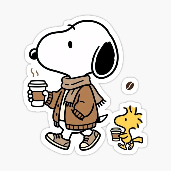 Aperçu de l'œuvre Promenade café avec Woodstock créée et vendue par katekrystal.