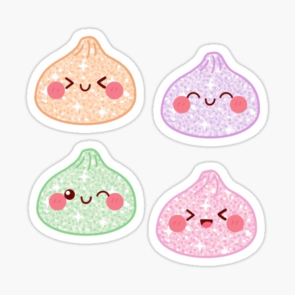 Aperçu de l'œuvre Squishies Kawaii à paillettes en forme de raviolis - Ensemble rare de raviolis pastel mignons créée et vendue par MiaBellaGirl.