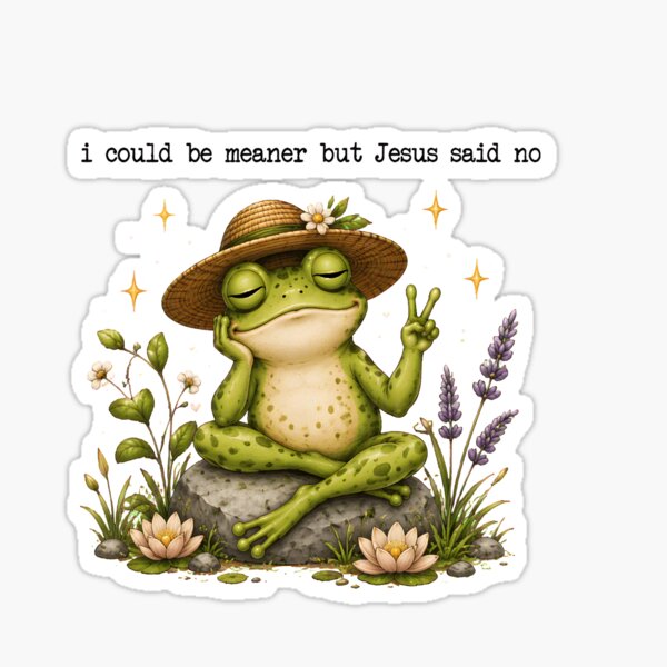 Artikelvorschau, Ich könnte gemeiner sein, aber Jesus hat Nein gesagt. (Lustiger Frosch-Christlicher Humor) entworfen und verkauft von WilfRedokry-21.