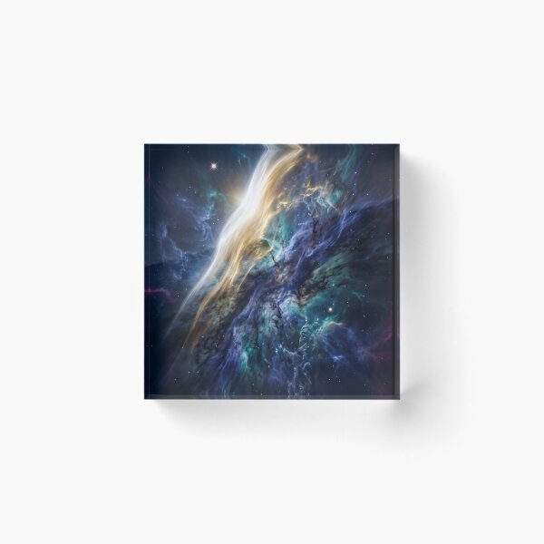 Aperçu de l'œuvre Impulsion cosmique – Nébuleuse dorée lumineuse créée et vendue par OandSDesigns23.