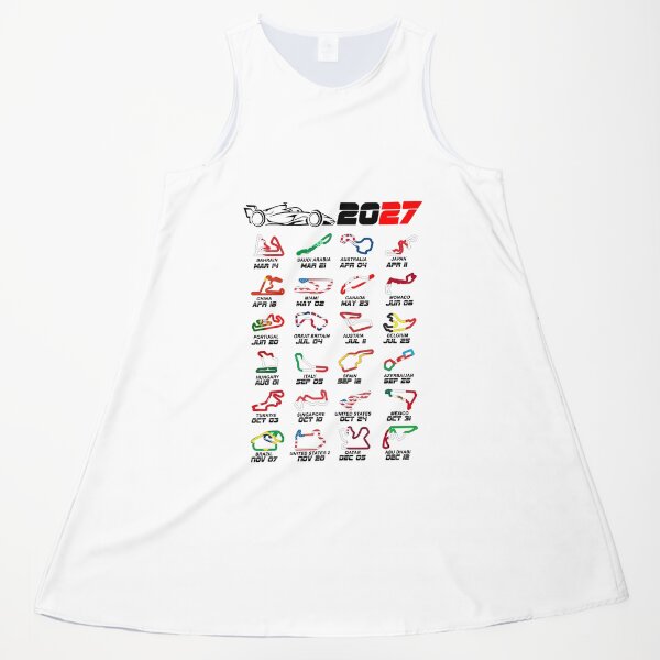 Item preview, Calendario Fórmula 1 Autos de carreras 2027 Circuitos Colores Blanco designed and sold by ideasfinder.