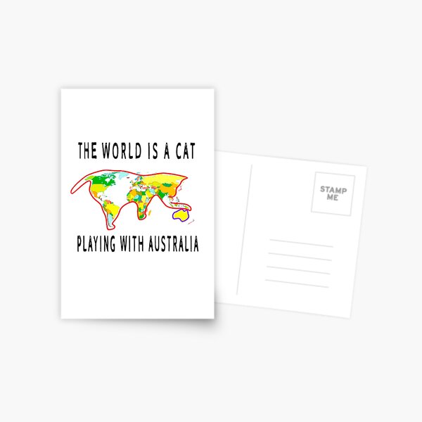 Aperçu de l'œuvre Le monde est un chat jouant avec l'Australie t-shirts créée et vendue par aghlessan.