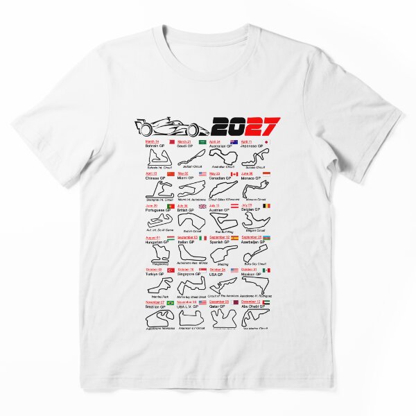 Item preview, Calendario de coches de carreras de Fórmula 2 2027 nombrados circuitos blancos designed and sold by ideasfinder.