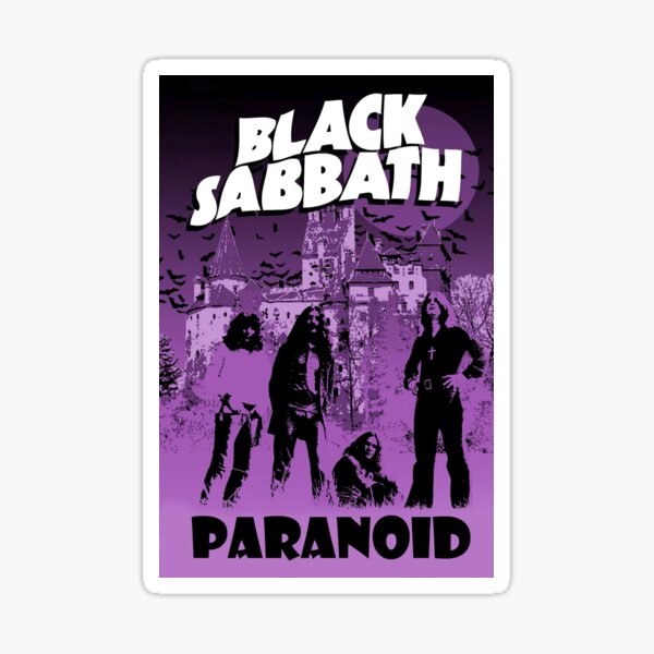 Aperçu de l'œuvre T-shirt vintage original et personnalisé Black Sabbath Paranoid, affiche unique pour groupe de musique créée et vendue par Cool Robot Bro..