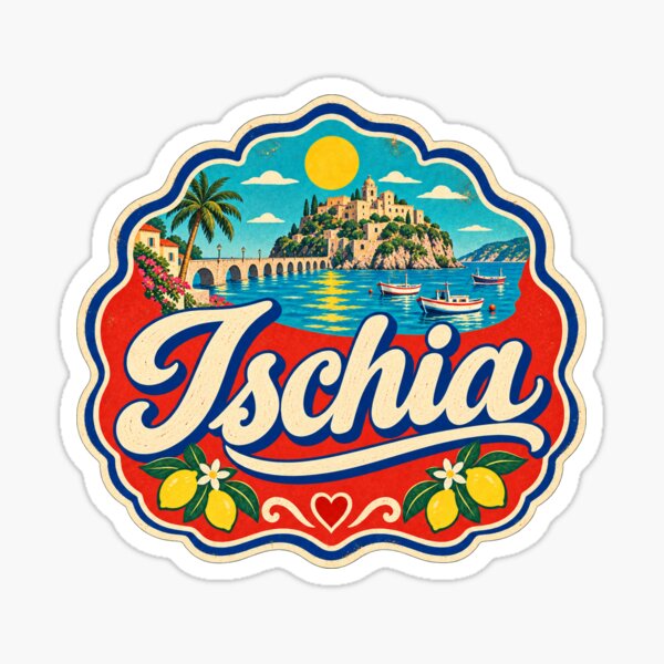 Aperçu de l'œuvre Ischia, Italie - Souvenir de voyage - Panneau italien peint créée et vendue par VisualArtsOasis.