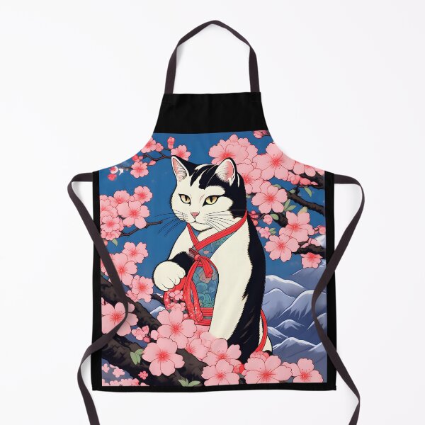 Item preview, Tuxedo Cat Kimono Vintage Japanese Neko Aesthetic Art designed and sold by Catophile.