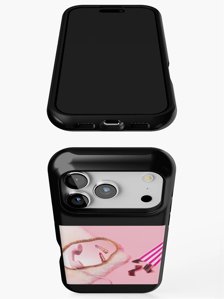 Aperçu 3 sur 4. Coque iPhone avec l'œuvre Maquillage rose créée et vendue par OmaElza.