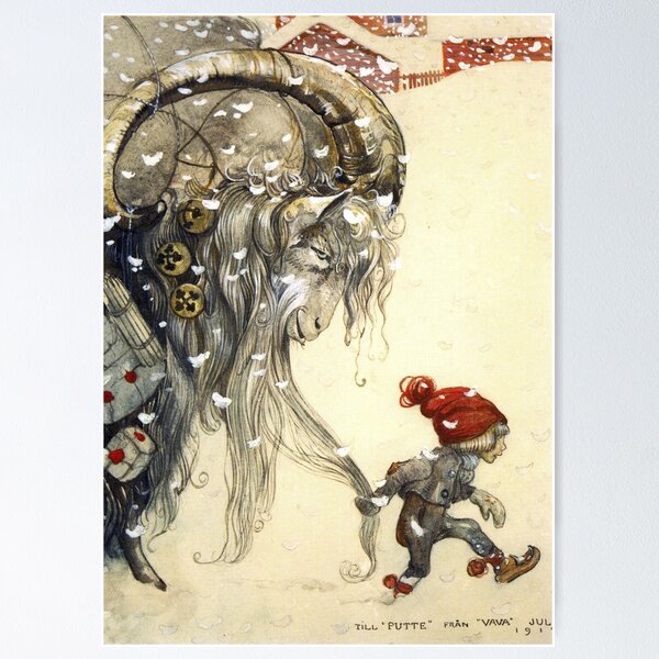 Aperçu de l'œuvre Chèvre de Noël - Noël de John Bauer créée et vendue par forgottenbeauty.