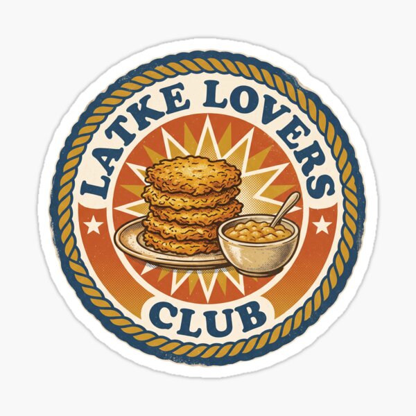 Artikelvorschau, Latke Lovers Club – Retro-Chanukka-Anstecker aus den 70ern entworfen und verkauft von TheCalmEdit.