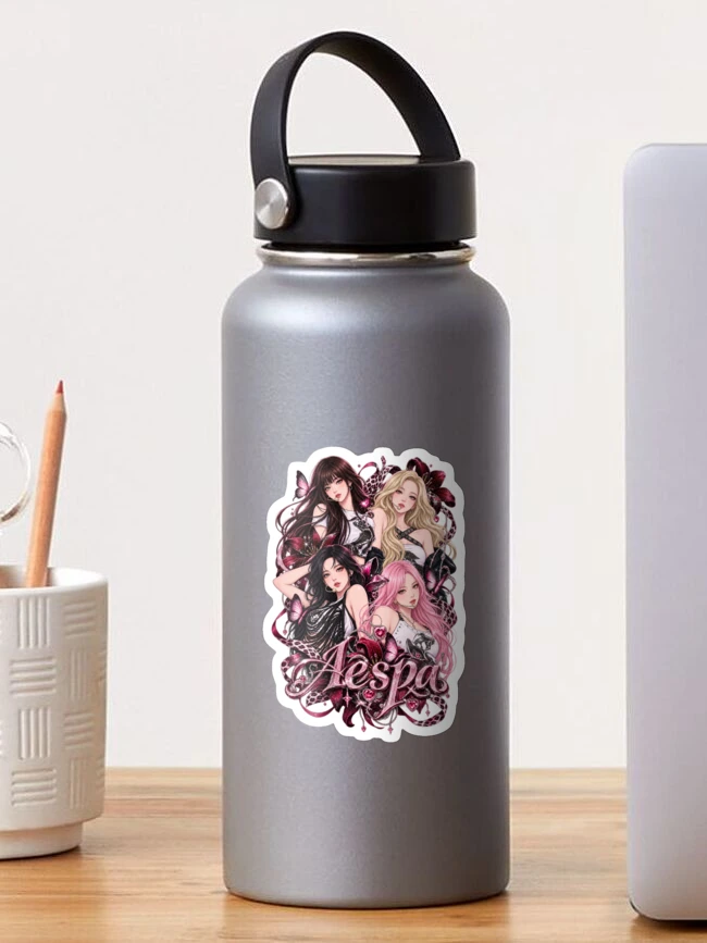 Imagen 1 de 3, Pegatina con la obra Fan art de AESPA: estética futurista Y2K de un grupo femenino de K-Pop., diseñada y vendida por Kimheawon.