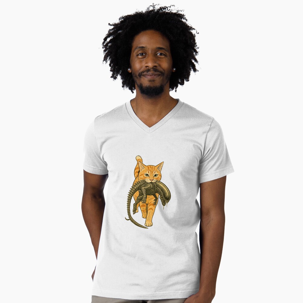 Vista previa del artículo con la obra «Camiseta de cuello en V», diseñado y vendido por RideMche.