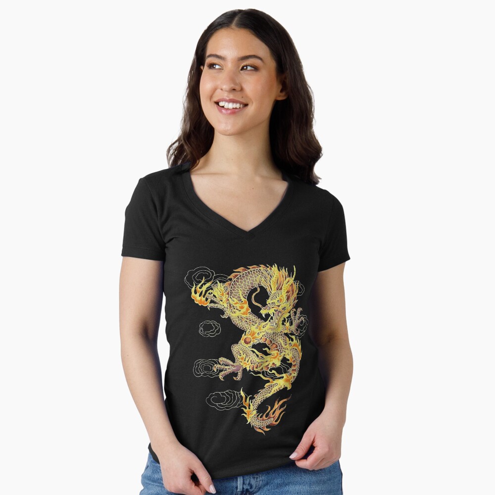 Aperçu de l'œuvre T-shirt moulant col V créée et vendue par cerima.