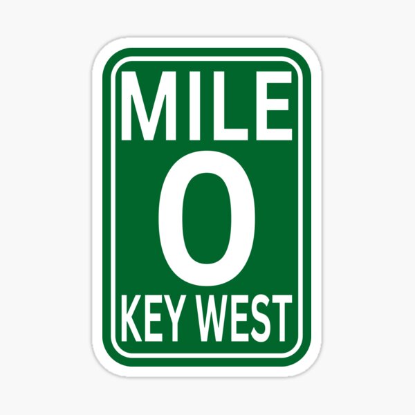 Aperçu de l'œuvre Panneau routier de Key West, Mile Zero, souvenir de l'État de Floride créée et vendue par erozzz.
